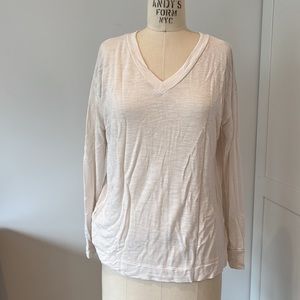 Off white long sleeve v-neck soft shirt by Loft